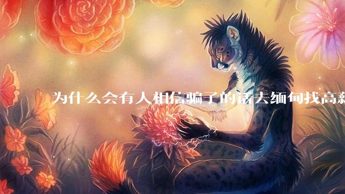 为什么会有人相信骗子的话去缅甸找高薪工作呢？